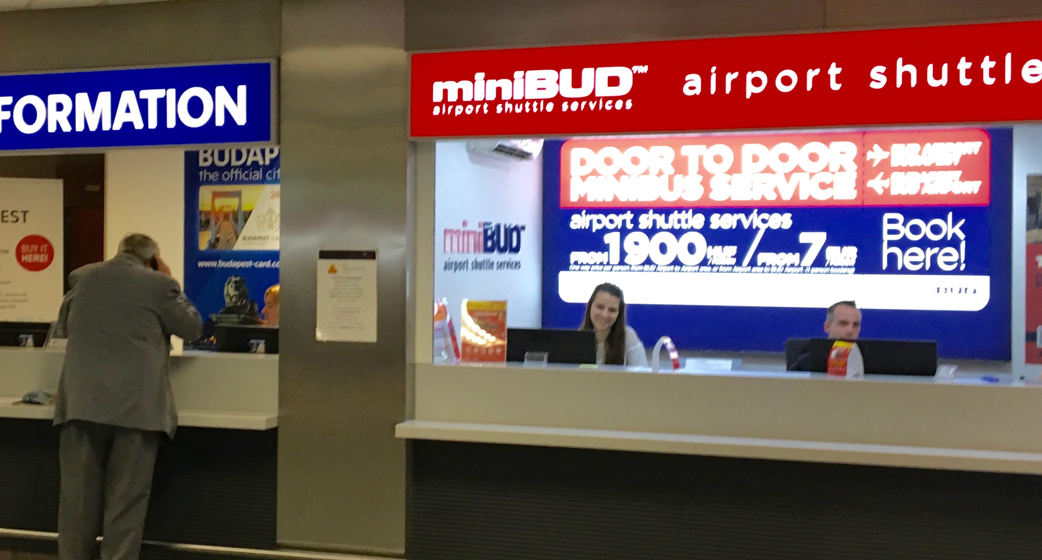 guichet minibud navette aéroport de Budapest navette aeroport budapest