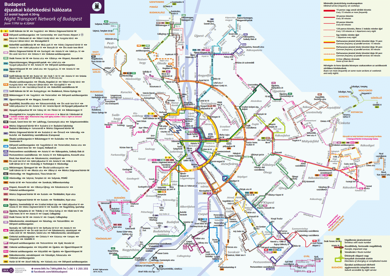 Transports publics nocturnes de Budapest