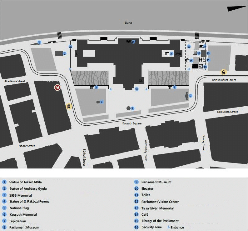 plan parlement de Budapet