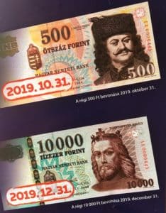 Billets forint périmés